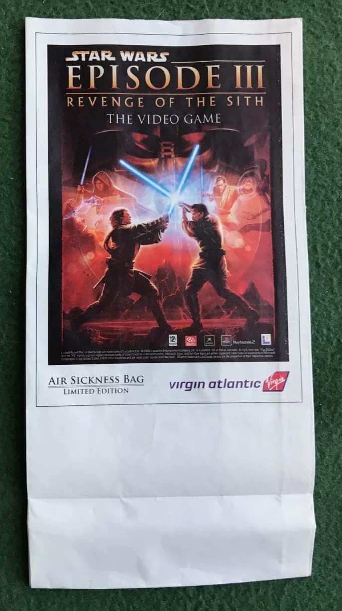Virgin Atlantic’s Star Wars Episode III Revenge of the Sith Airsickness Bag 